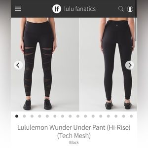 Lululemon Wunder Under Hi-Rise Tech Mesh Size 4 EUC